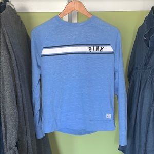 Pink light blue long sleeve shirt